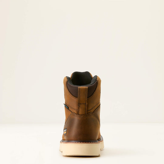 Ariat Men's Rebar 6" Soft Toe Moc Toe Waterproof Wedge Work Boot - Distressed Brown - 10053614 - Overlook Boots