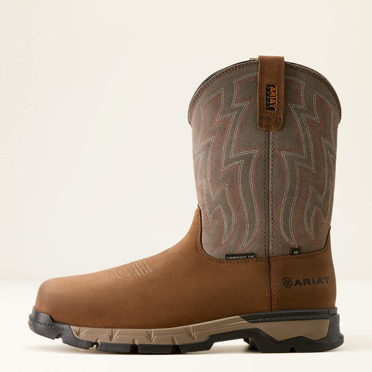 Ariat Men's Rebar Flex SD Composite Toe Slip Resistant Western Work Boot - Brownstone - 10053616 - Overlook Boots