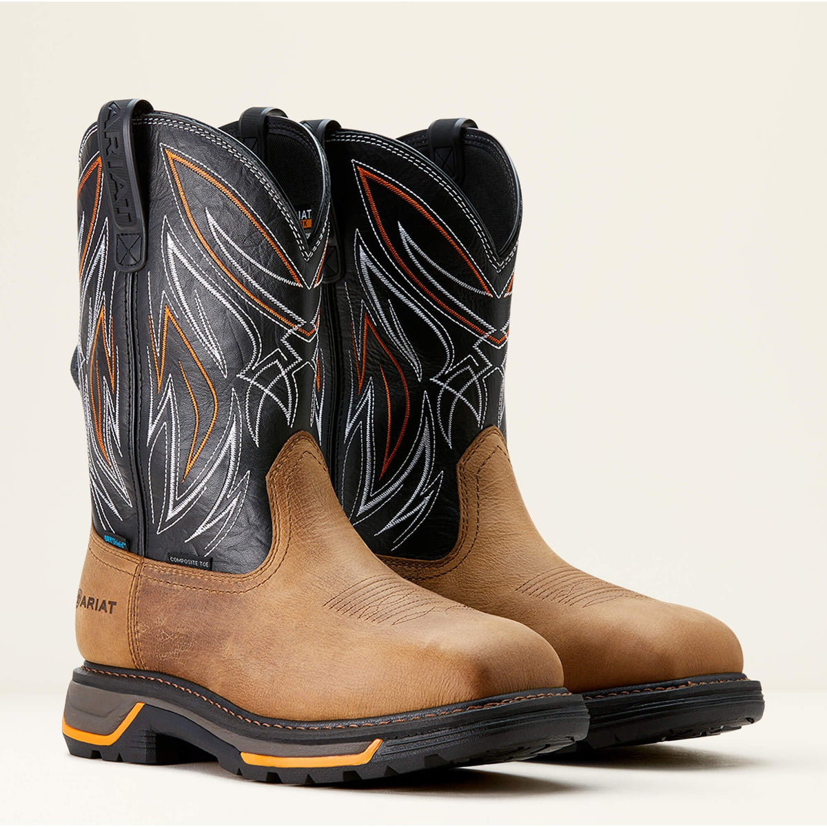 Ariat Men's Big Rig BOA 11" Composite Toe Waterproof Western Work Boot - Natural Tan/Black - 10053617 - Overlook Boots