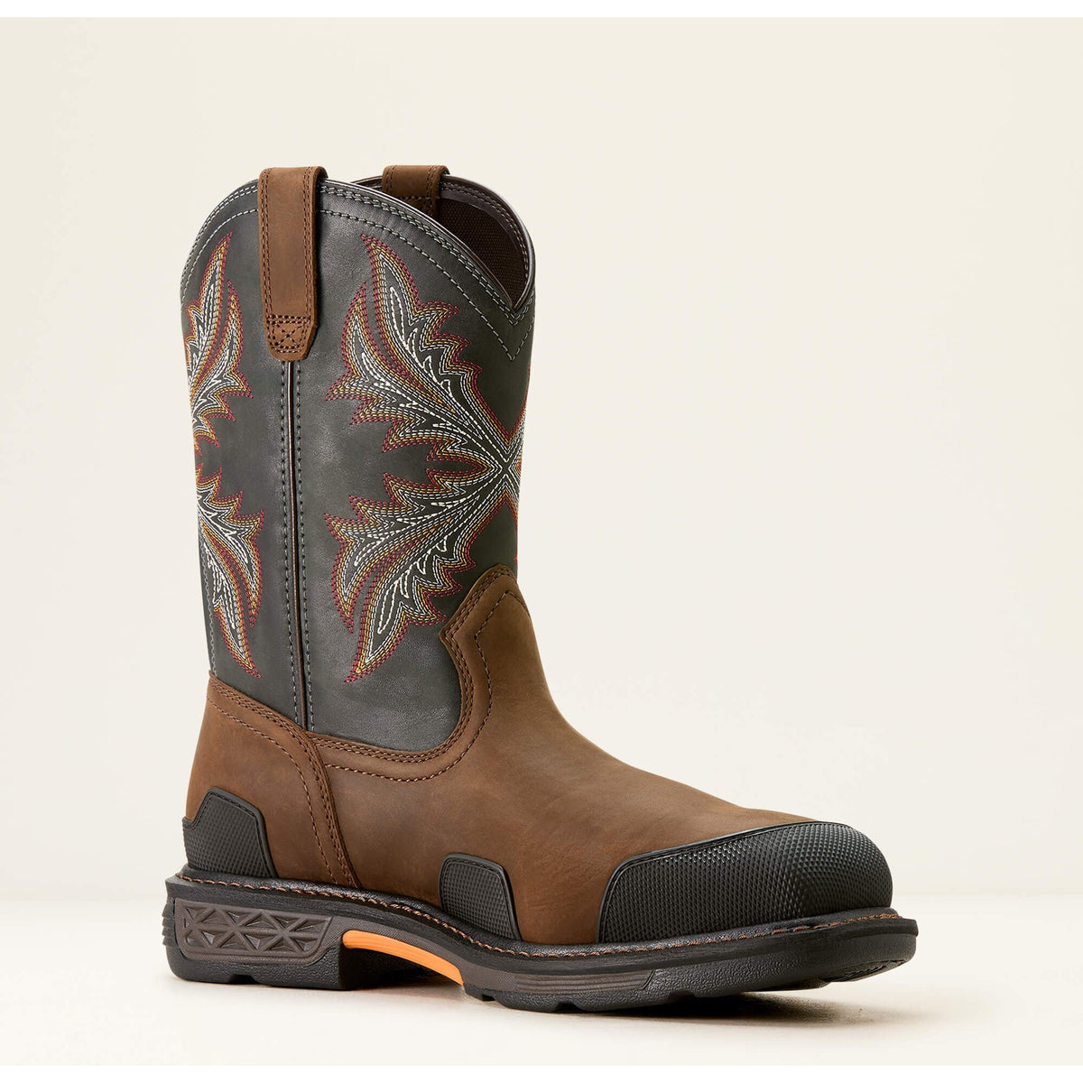 Ariat Men's OverDrive 11" Wide Square Toe Composite Toe Work Boot - Brown/Rough Stone - 10053644 7 / Medium / Brown - Overlook Boots