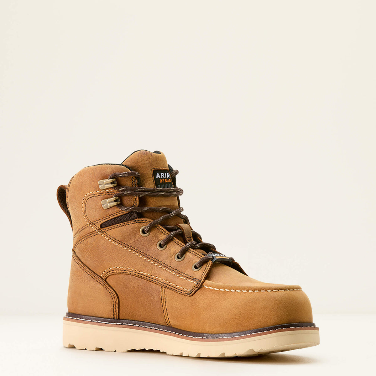 Ariat Women's Rebar Moc Toe Waterproof Wedge Work Boot -Brown- 10053717 5.5 / Medium / Brown - Overlook Boots