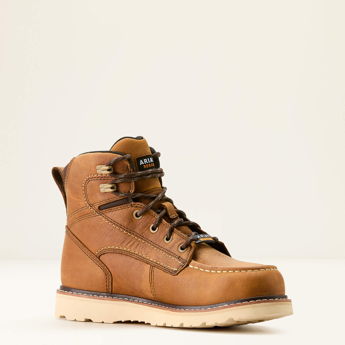 Ariat Women's Rebar Moc Toe Waterproof Wedge Work Boot -Brown- 10053718 5.5 / Medium / Brown - Overlook Boots