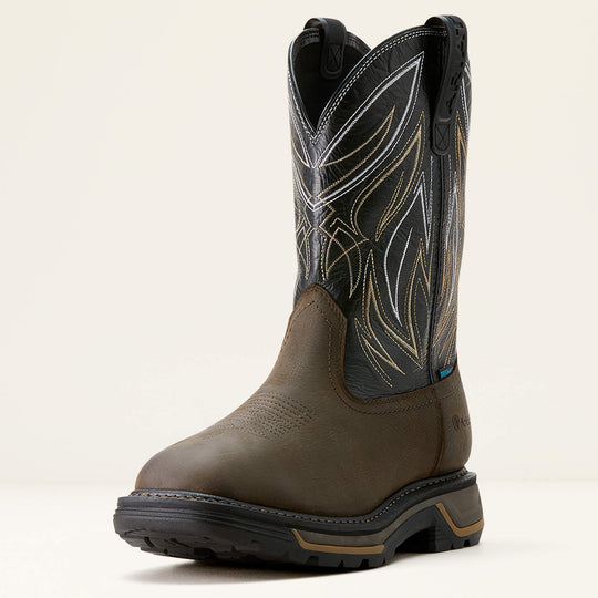 Ariat Men's Big Rig BOA 11" Soft Toe Waterproof Western Work Boot - Iron Coffee/Black - 10053777 - Overlook Boots