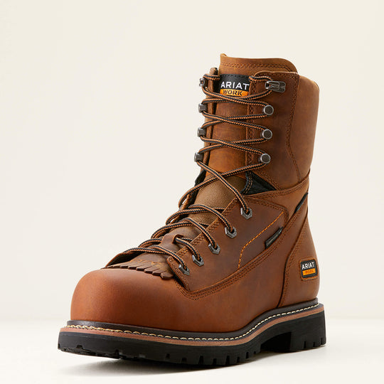Ariat Men's Longview Shock Shield 8" Composite Toe Waterproof Lace-Up Work Boot - Copper Brown - 10053817 - Overlook Boots