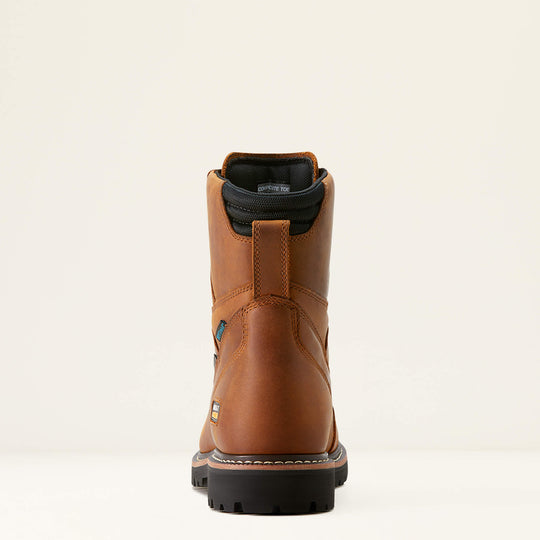 Ariat Men's Longview Shock Shield 8" Composite Toe Waterproof Lace-Up Work Boot - Copper Brown - 10053817 - Overlook Boots