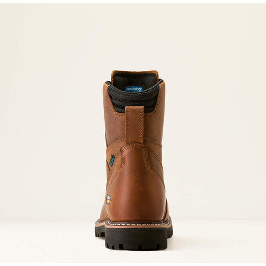 Ariat Men's Longview Shock Shield 8" Soft Toe Waterproof Lace-Up Work Boot - Copper Brown - 10053818 - Overlook Boots