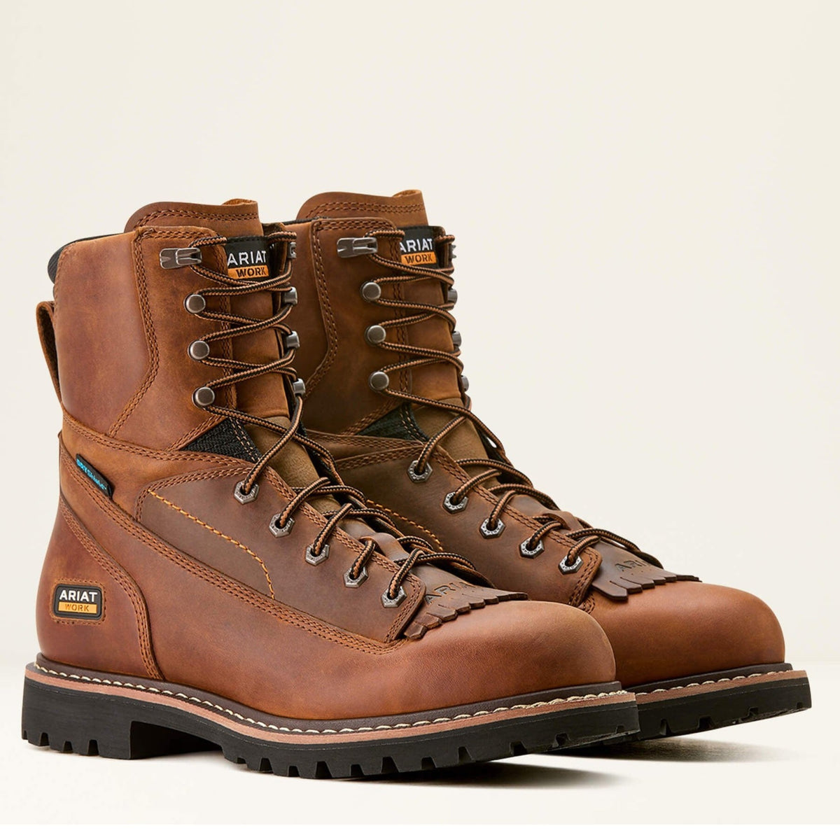 Ariat Men's Longview Shock Shield 8" Soft Toe Waterproof Lace-Up Work Boot - Copper Brown - 10053818 - Overlook Boots