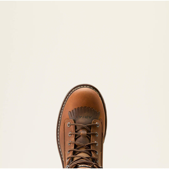 Ariat Men's Longview Shock Shield 8" Soft Toe Waterproof Lace-Up Work Boot - Copper Brown - 10053818 - Overlook Boots