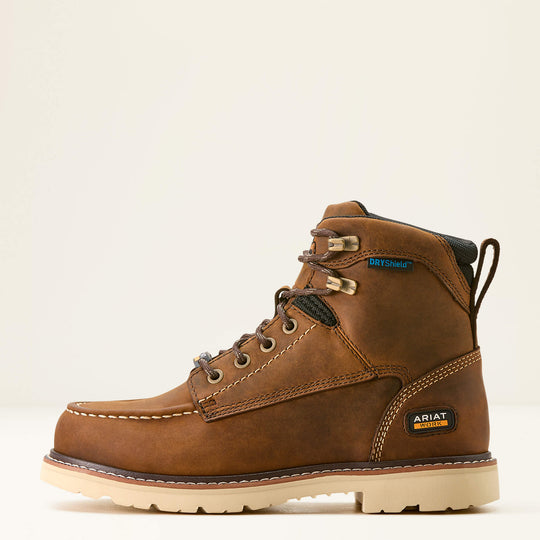 Ariat Women's Rebar Lift 6" Soft Toe Waterproof Work Boot- Brown- 10053822 - Overlook Boots