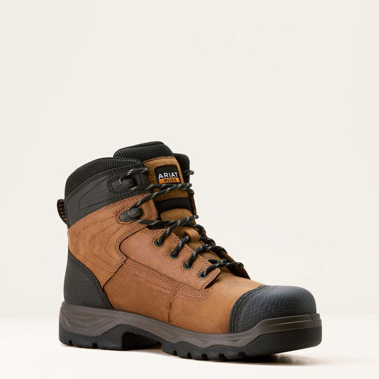 Ariat Men's Turbo Duratread XTR 6" Carbon Toe Waterproof Work Boot - Brown - 10054291 7 / Medium / Brown - Overlook Boots