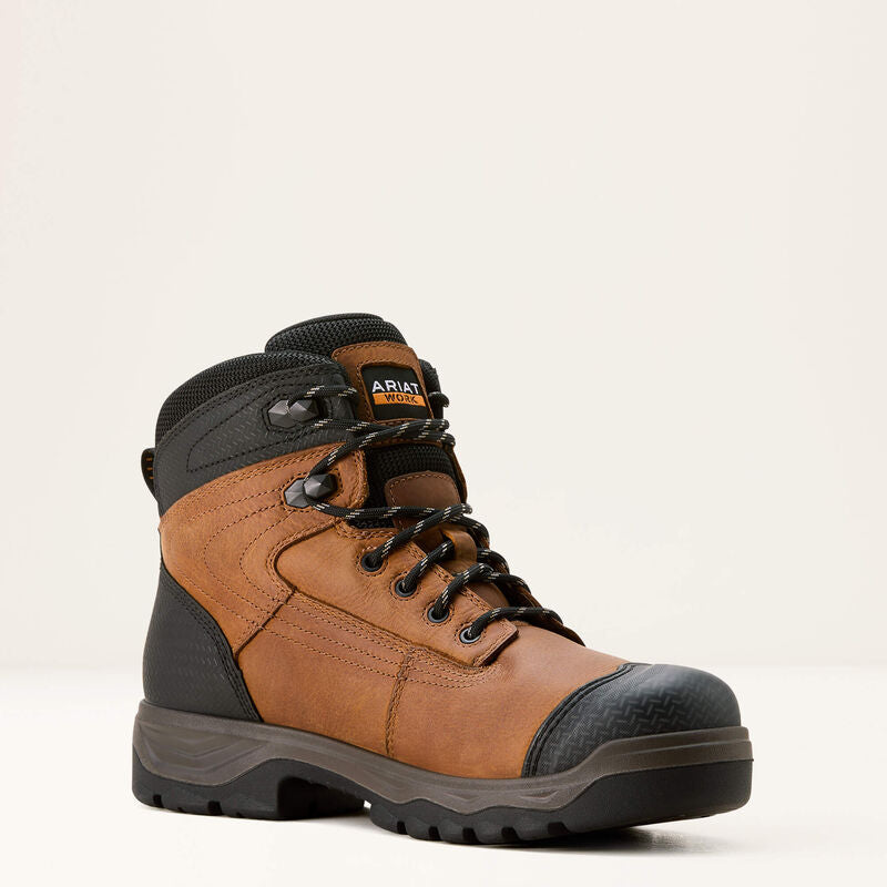 Ariat Men's Turbo Duratread XTR 6" Round Toe Waterproof Work Boot - Brown - 10054292 7 / Medium / Brown - Overlook Boots