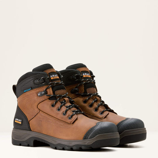Ariat Men's Turbo Duratread XTR 6" Round Toe Waterproof Work Boot - Brown - 10054292 - Overlook Boots