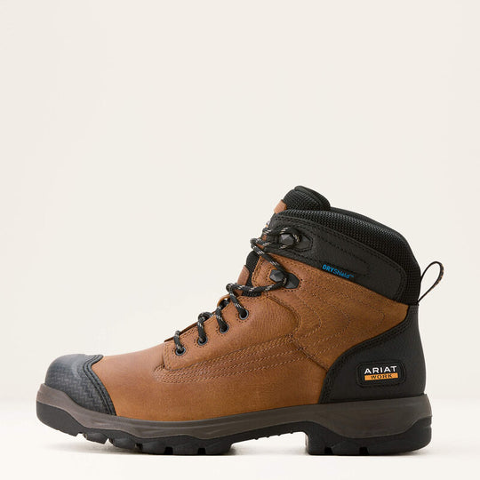 Ariat Men's Turbo Duratread XTR 6" Round Toe Waterproof Work Boot - Brown - 10054292 - Overlook Boots