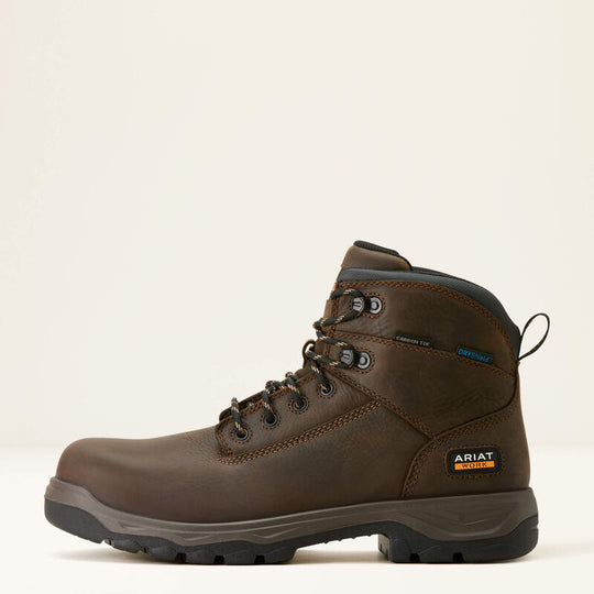 Ariat Men's Turbo Duratread 6" Carbon Toe Slip Resistant Work Boot - Brown - 10054294 - Overlook Boots