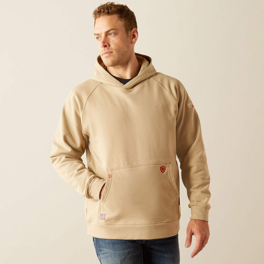 Ariat DuraStretch Work Hard Live Free Sudadera con Capucha para Hombre, Resistente al Fuego (FR) - Silver - 10054604