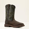 Ariat Men's Activator 11" Steel Toe Waterproof Western Work Boot- Brown/Green- 10060892 7 / Medium / Brown - Overlook Boots
