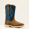 Ariat Men's Activator 11" Steel Toe Waterproof Work Boot - Dusted Brown/Basin Blue - 10060893 7 / Medium / Brown - Overlook Boots