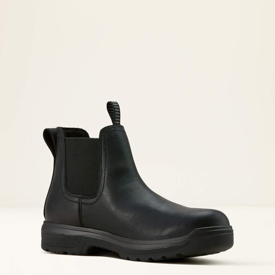 Ariat Men's Turbo 6" Round Toe Waterproof Chelsea Work Boot - Black - 10060896 7 / Medium / Black - Overlook Boots