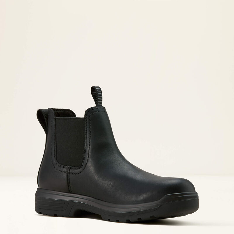Ariat Men's Turbo 6" Round Toe Waterproof Chelsea Work Boot - Black - 10060896 7 / Medium / Black - Overlook Boots