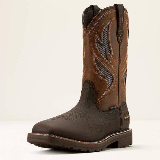 Ariat Men's Activator VentTEK 11" Steel Toe Waterproof Work Boot - Dark Brown - 10061119 - Overlook Boots