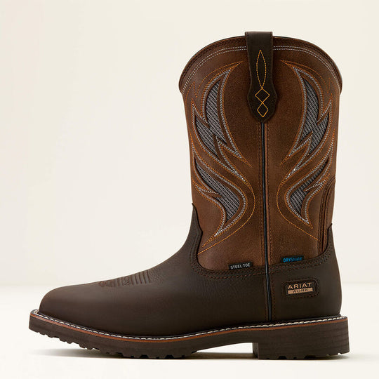 Ariat Men's Activator VentTEK 11" Steel Toe Waterproof Work Boot - Dark Brown - 10061119 - Overlook Boots