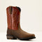 Ariat Men's Ironside Square Toe Steel Toe 11" Slip Resistant Work Boot - Dark Earthbrick - 10061252 7 / Medium / Brown - Overlook Boots
