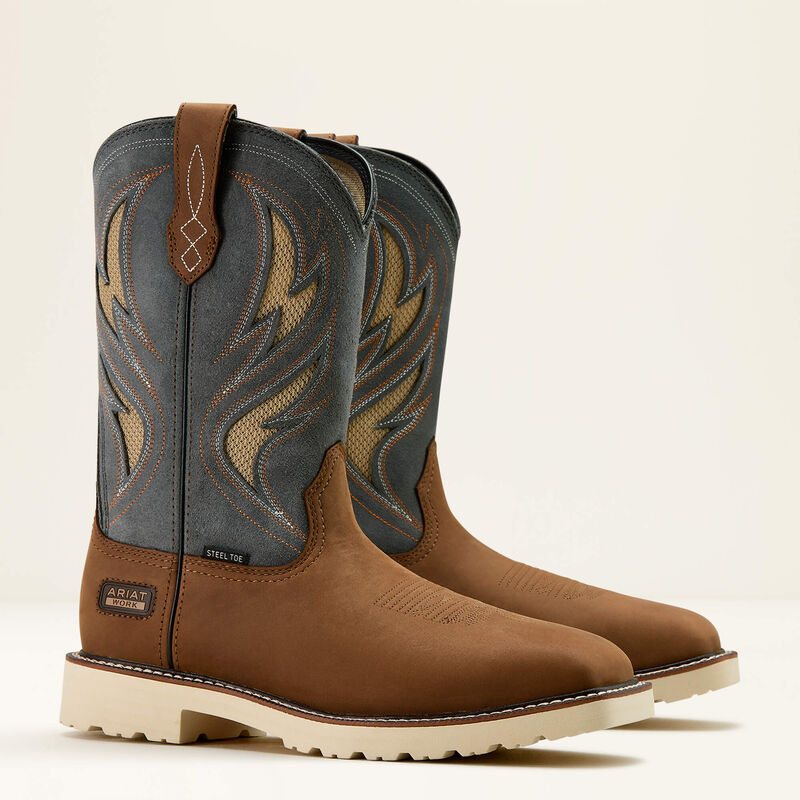 Ariat Men's Activator VentTEK 11" Steel Toe Work Boot - Brown/Grey - 10061284 - Overlook Boots