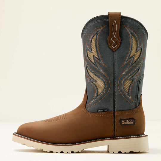 Ariat Men's Activator VentTEK 11" Steel Toe Work Boot - Brown/Grey - 10061284 - Overlook Boots