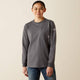 Ariat FR Pima Stretch US Logo Capa Base para Mujer - Carbón - 10062317
