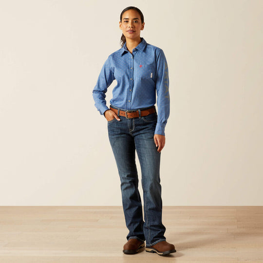 Ariat Women's Flame Resistant Brooke Work Shirt - Blue - 10062833 - Overlook Boots