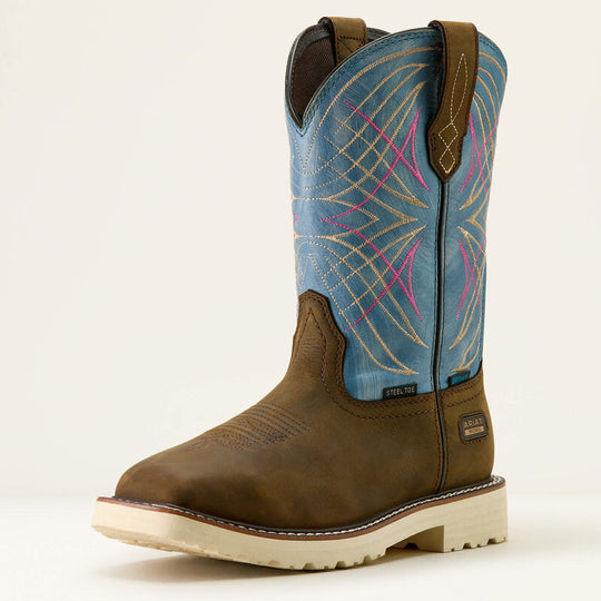 Ariat Women's Activator 10" Square Toe Waterproof Western Work Boot - Brown - 10063832 - Overlook Boots