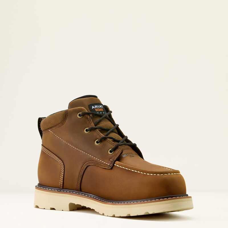 Ariat Men's Rebar Lift Chukka 5.5" Comp Toe MetGuard Work Boot - Brown - 10063850 7 / Medium / Distressed Brown - Overlook Boots