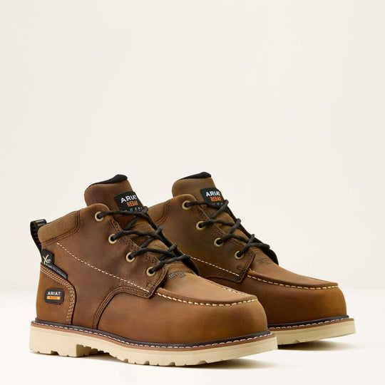Ariat Women's Rebar Lift Chukka 5.5" Composite Toe MetGuard Work Boot - Distressed Bomber - 10063851 5.5 / Medium / Distressed Brown - Overlook Boots