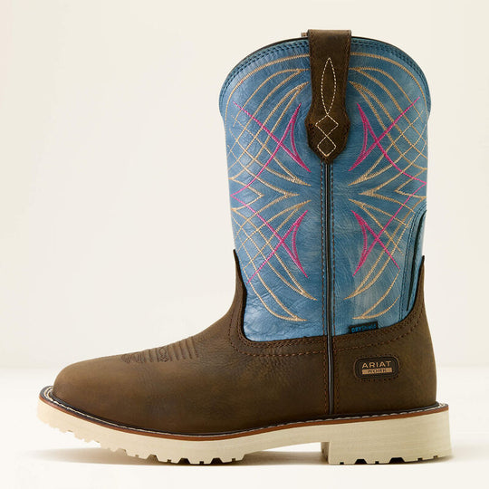 Ariat Women's Activator 10" Square Toe Waterproof Western Work Boot - Brown - 10063855 - Overlook Boots