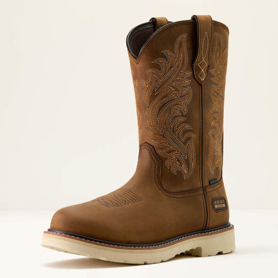 Ariat Men's Activator Argo 11" Round Toe Waterproof Work Boot - Brown - 10063860 - Overlook Boots