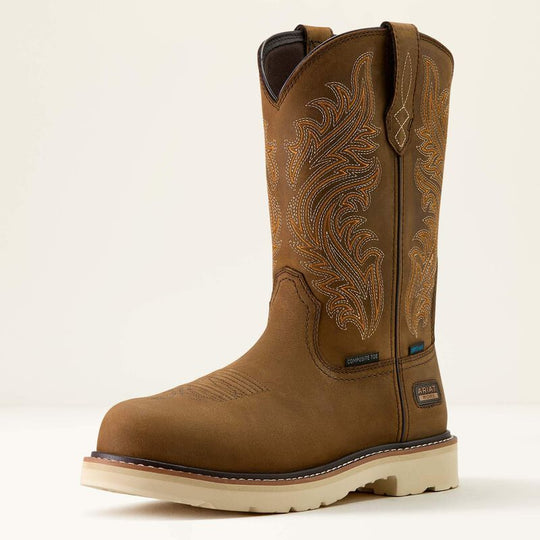 Ariat Men's Activator Argo 11" Round Toe Composite Toe Waterproof Slip Resistant Work Boot - Distressed Brown - 10063861 - Overlook Boots