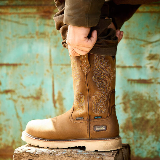Ariat Men's Activator Argo 11" Round Toe Composite Toe Waterproof Slip Resistant Work Boot - Distressed Brown - 10063861 - Overlook Boots