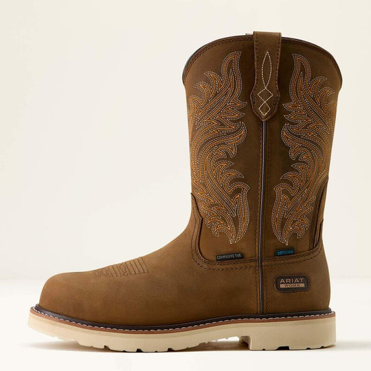 Ariat Men's Activator Argo 11" Round Toe Composite Toe Waterproof Slip Resistant Work Boot - Distressed Brown - 10063861 - Overlook Boots