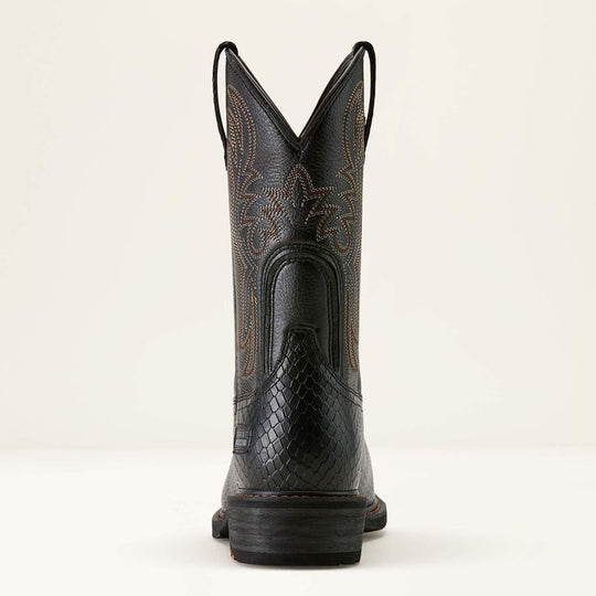 Ariat Men's Ironside Square Toe Steel Toe 11" Slip Resistant Western Work Boot - Black Dragon - 10063892 - Overlook Boots