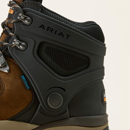 Ariat Men's Endeavor 6" Round Toe Waterproof Slip Resistant Work Boot - Rich Brown - 10063977 - Overlook Boots