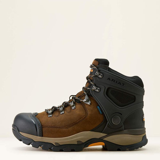 Ariat Men's Endeavor 6" Round Toe Waterproof Slip Resistant Work Boot - Rich Brown - 10063977 - Overlook Boots