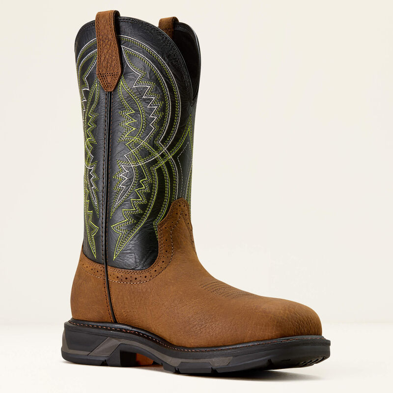 Ariat Men's WorkHog XT Coil 12" Wide Square Toe Work Boot- Black- 10074160 7 / Medium / Black - Overlook Boots