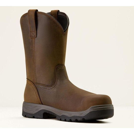 Ariat Men's Turbo Duratread 10" CT Pull On Work Boot- Brown- 10074209 7 / Medium / Brown - Overlook Boots