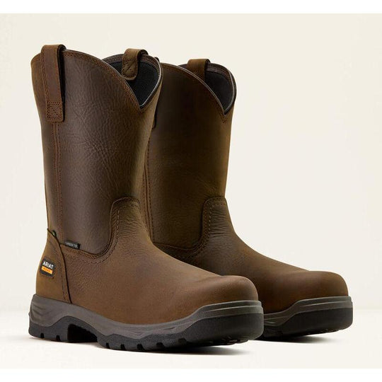 Ariat Men's Turbo Duratread 10" CT Pull On Work Boot- Brown- 10074209 - Overlook Boots