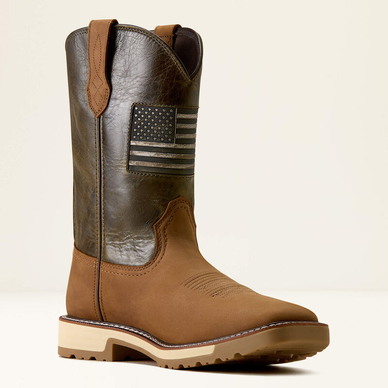 Ariat Men's Activator Patriot Wide Square Toe Work Boot - Brown - 10079675 7 / Medium / Brown - Overlook Boots