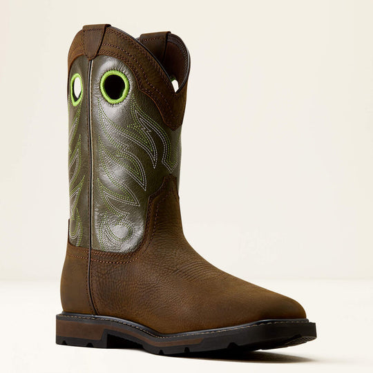 Ariat Men's Groundwork Waterproof Square Toe Steel Toe Work Boot - Brown - 10082099 7 / Medium / Brown - Overlook Boots