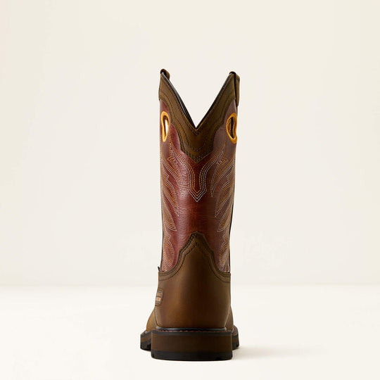 Ariat Men's Groundwork Wide Square Toe Steel Toe Work Boot - Brown - 10082160 - Overlook Boots