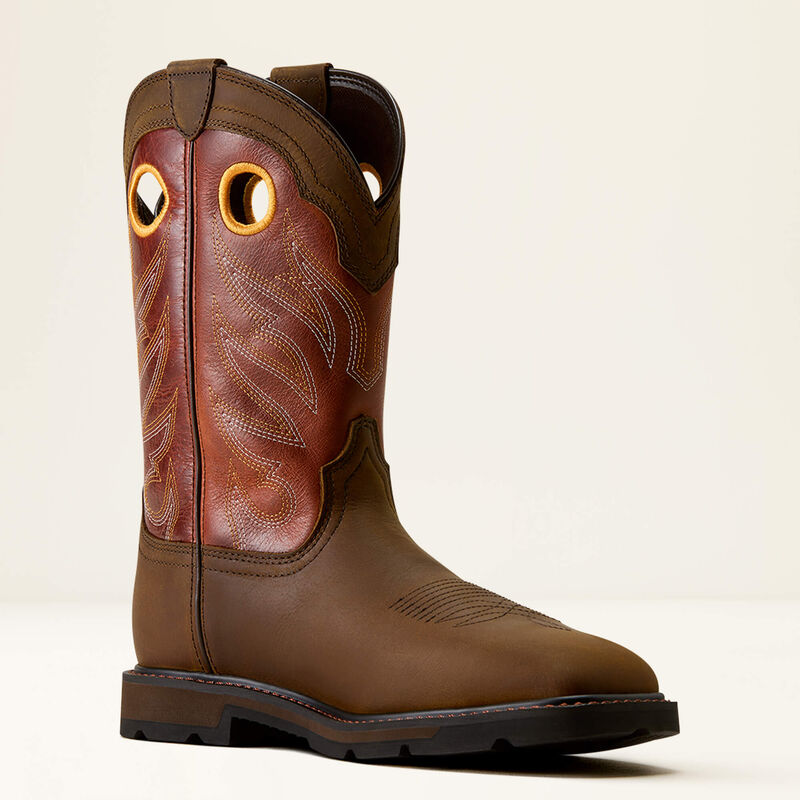 Ariat Men's Groundwork Wide Square Toe Steel Toe Work Boot - Brown - 10082160 7 / Medium / Brown - Overlook Boots