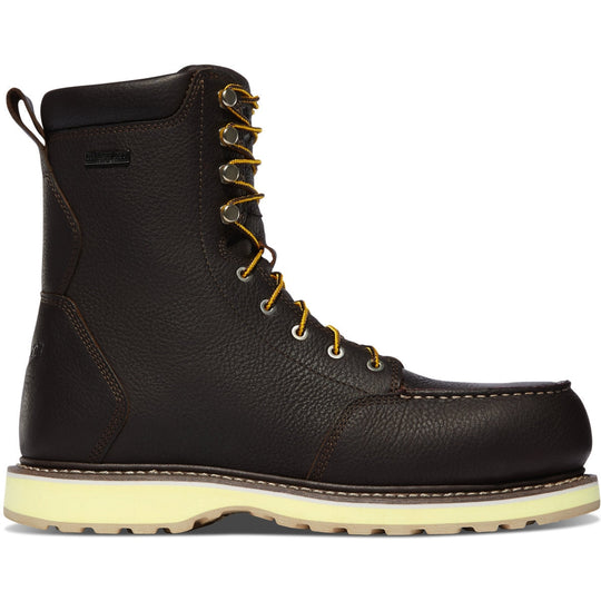 Danner Men's Cedar River 8" Plain Toe Waterproof Slip Resistant Work Boot -Brown- 14305 7 / Medium / Brown - Overlook Boots