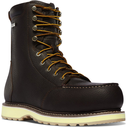 Danner Men's Cedar River 8" Plain Toe Waterproof Slip Resistant Work Boot -Brown- 14305 - Overlook Boots